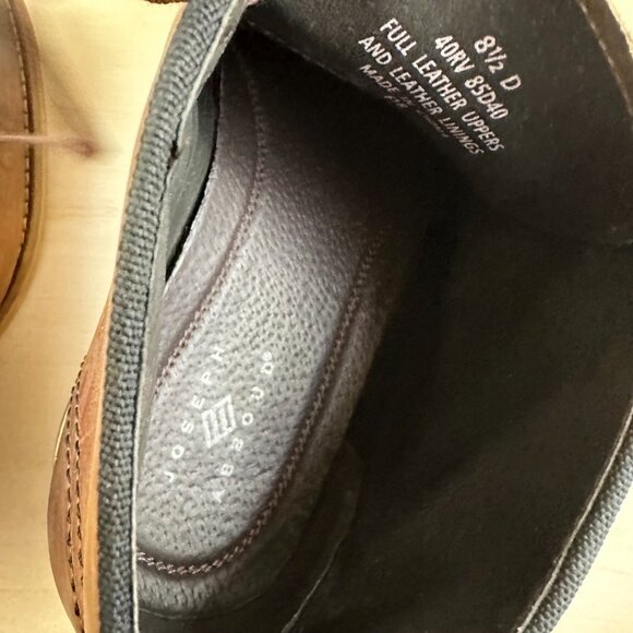 Joseph Abboud Men's Leather Shoes 8.5 D Oiled Graduated Brown Lace Up‎ Dress - Picture 9 of 11